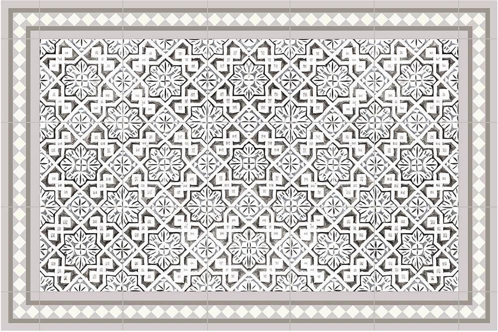 Tapis intérieur extérieur en vinyle carreaux marocains 60 x 90 cm