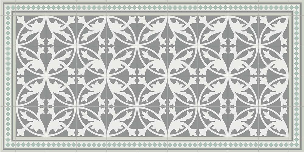 Tapis intérieur extérieur en vinyle carreaux de ciment feuilles 70 x 140 cm