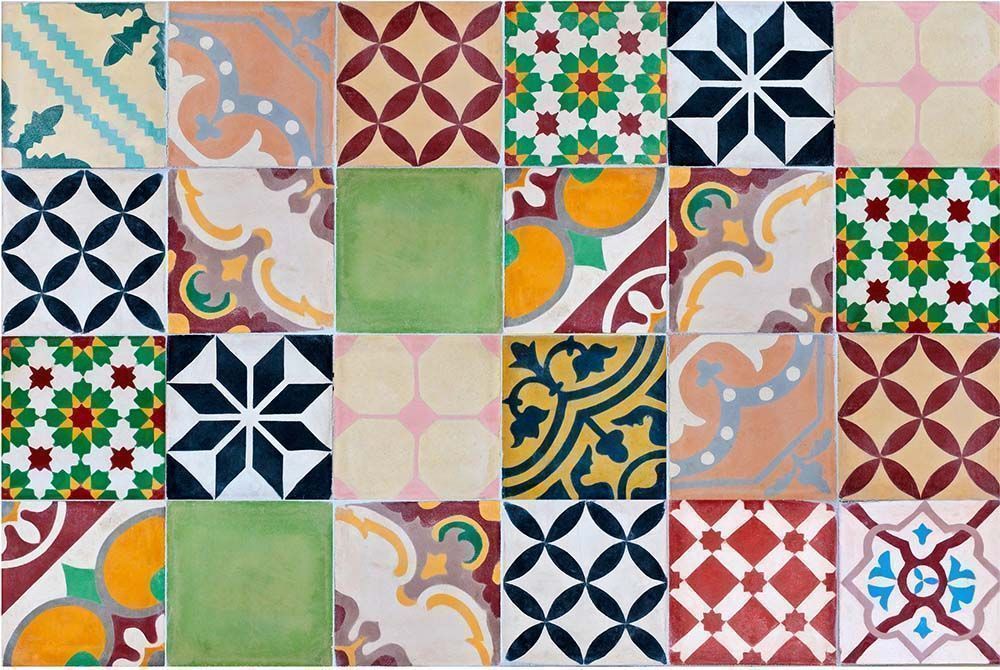 Tapis intérieur extérieur en vinyle mosaique 60 x 90 cm