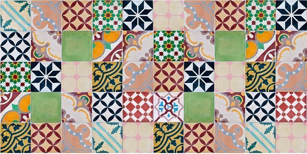 Tapis intérieur extérieur en vinyle mosaique 70 x 140 cm