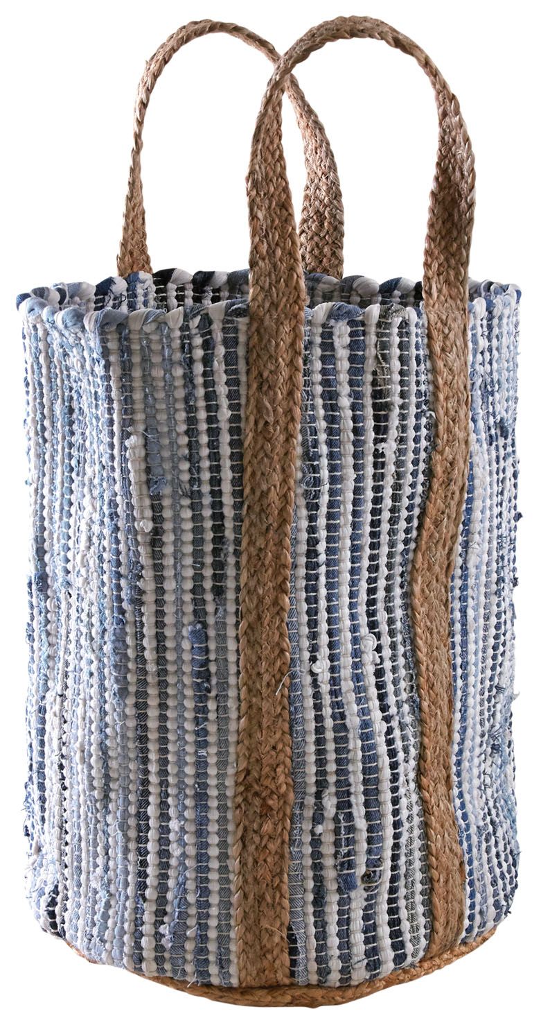 Corbeille en jute et jean