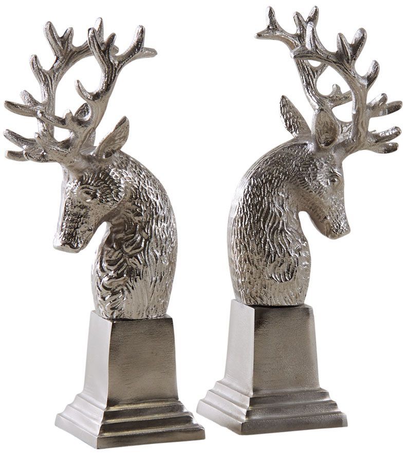 Serre-livres tête de cerf en aluminium (Lot de 2)