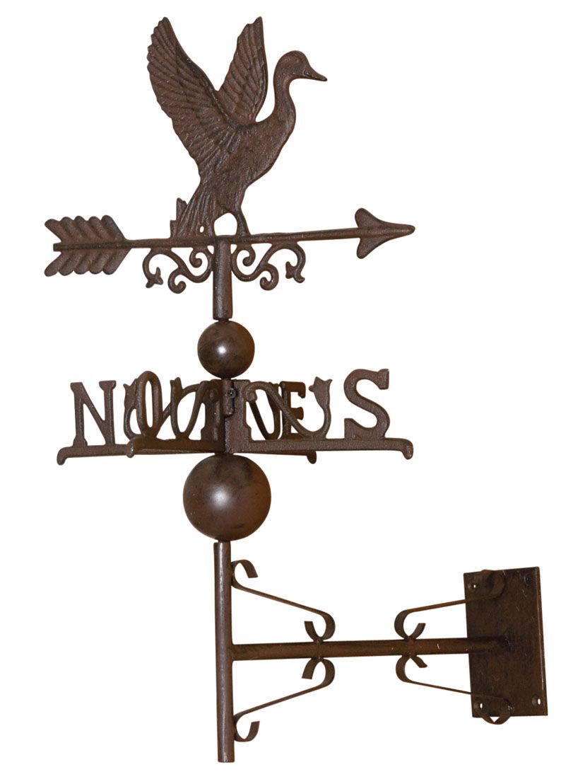 Girouette oie avec frise en fonte