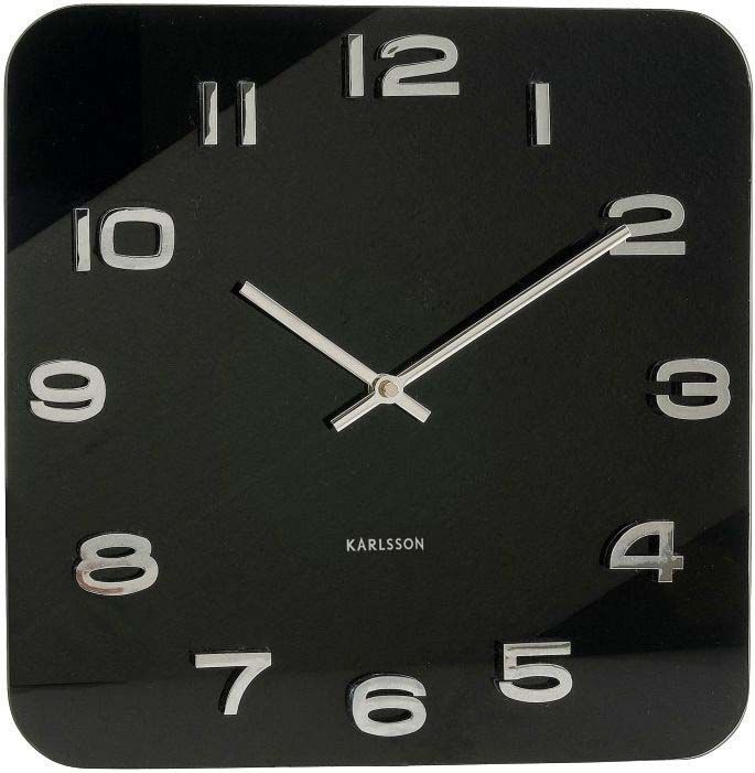 Horloge carrée vintage en verre 35 cm