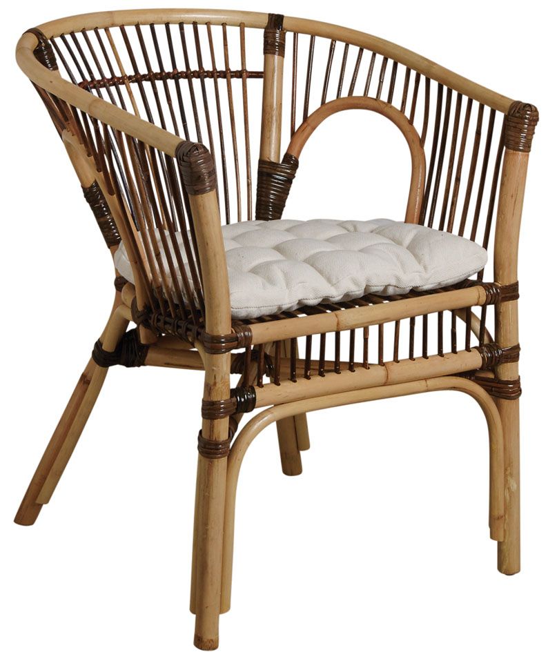 Fauteuil en rotin croco avec coussin 100% coton