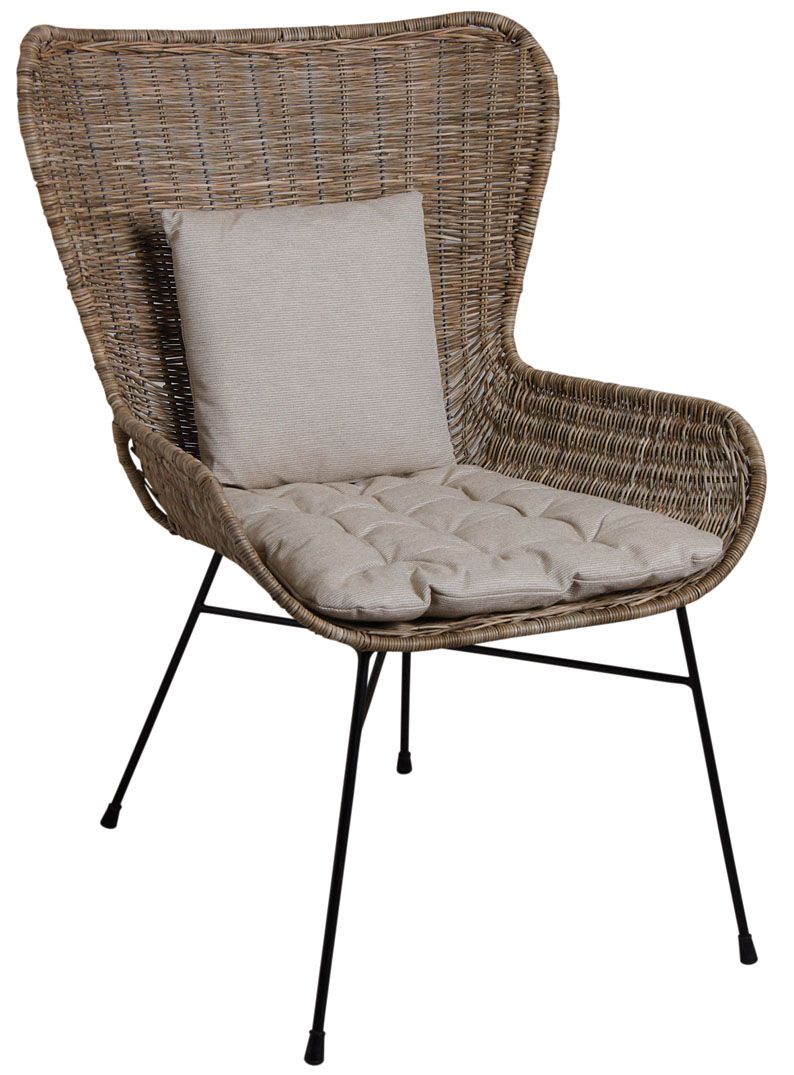 Fauteuil en rotin avec coussin Slimit