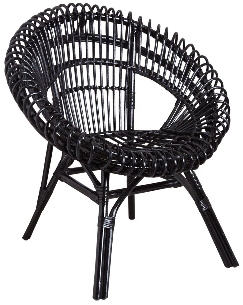 Fauteuil soleil en rotin noir