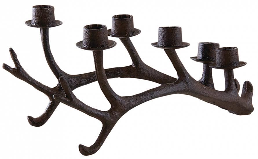 Bougeoir en fonte bois de cerf