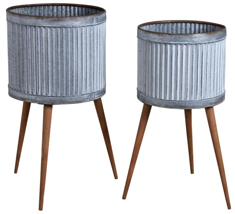 Cache-pots sur pieds zigzag