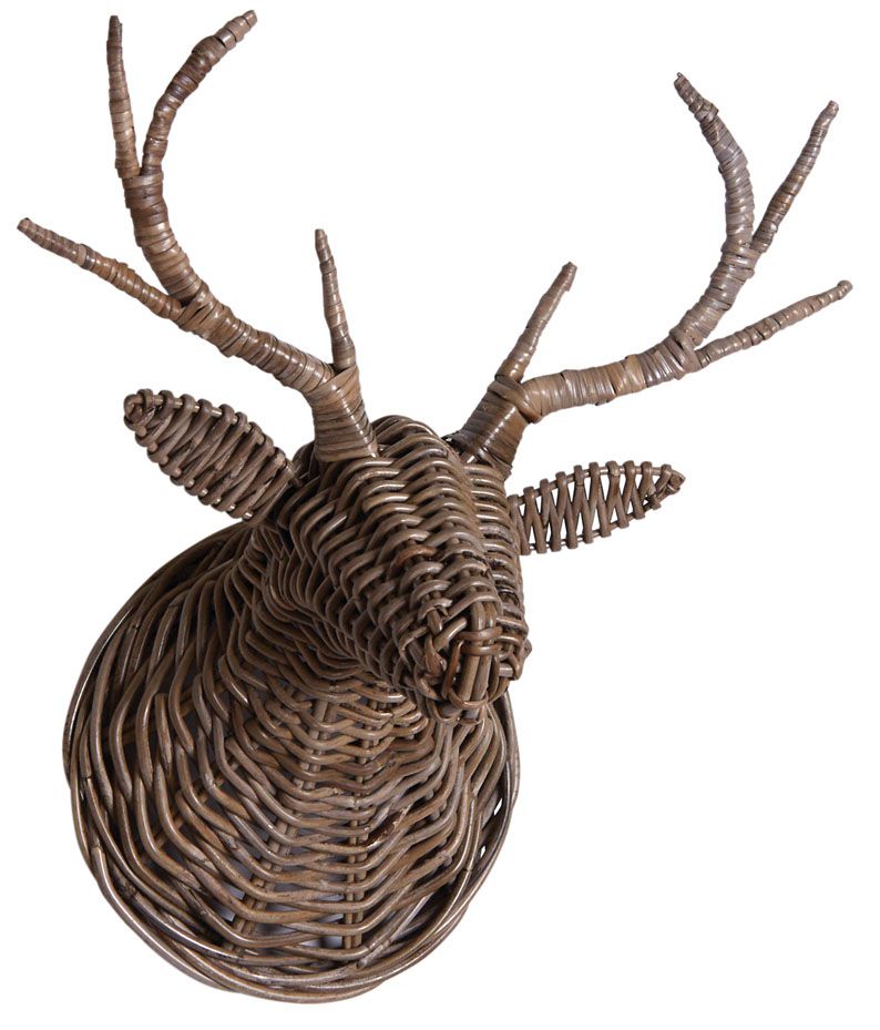 Trophée tête de cerf en peolet gris