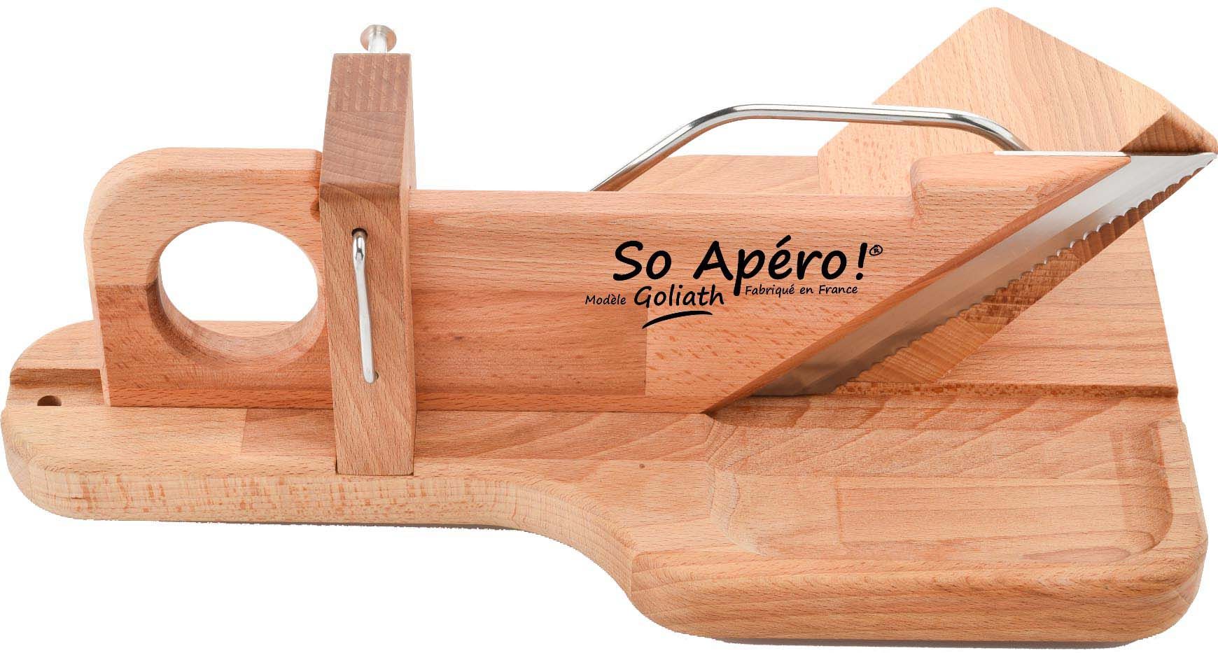 Trancheuse à saucisson en hêtre huilé Goliath