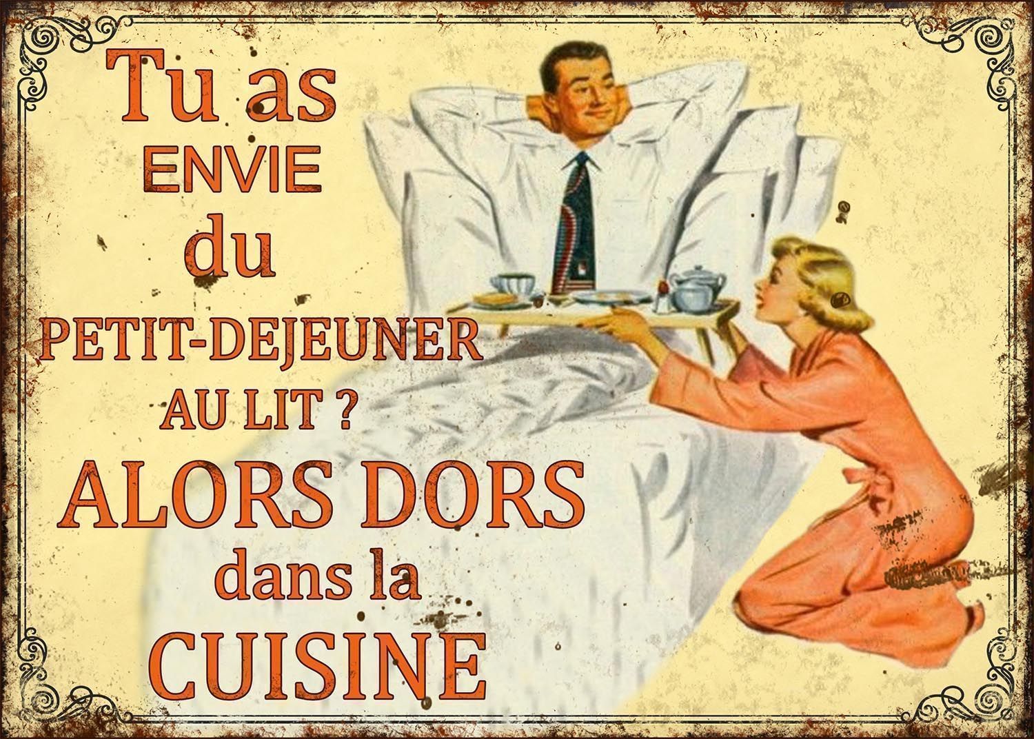 Plaque Tu as envie du petit-déjeuner au lit...