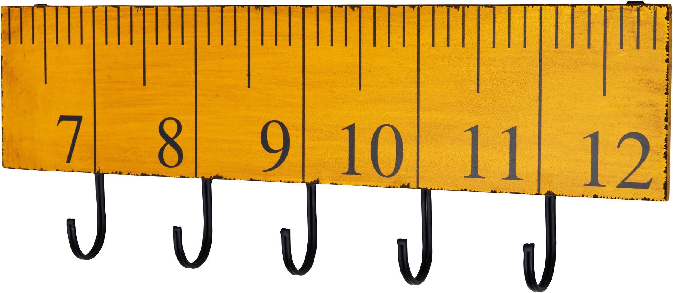 Patère en bois règle jaune