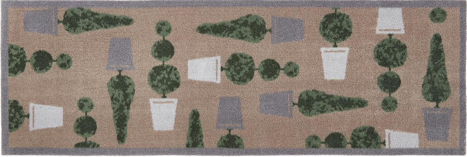 Tapis en nylon motif arbustes en pots 150 x 50 cm