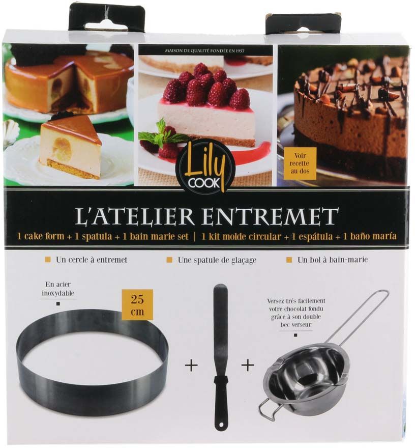 Coffret entremets avec cercle et bol à bain-marie