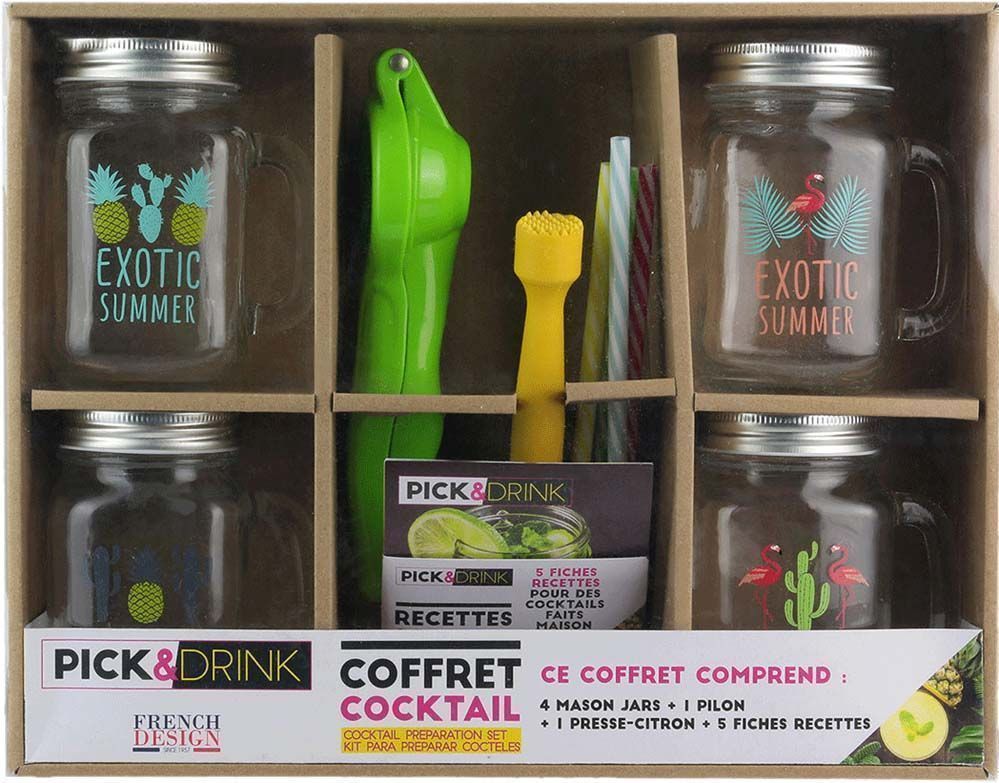 Coffret préparation cocktail accessoires et recettes