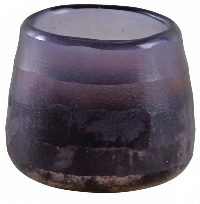 Photophore rond en verre teinté violet