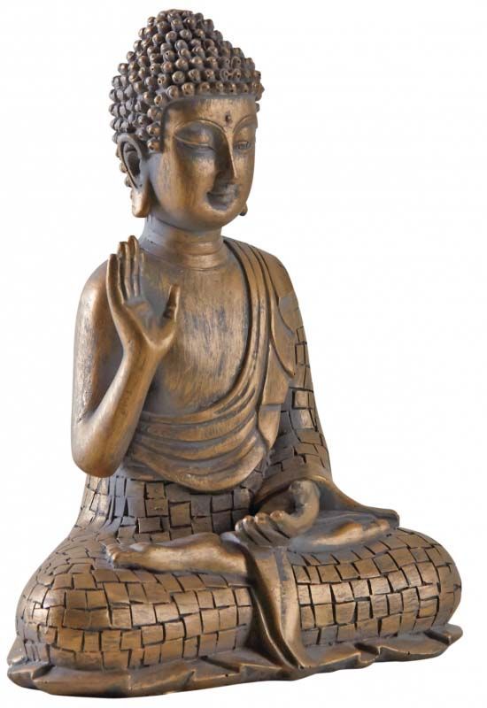 Bouddha assis en résine doré