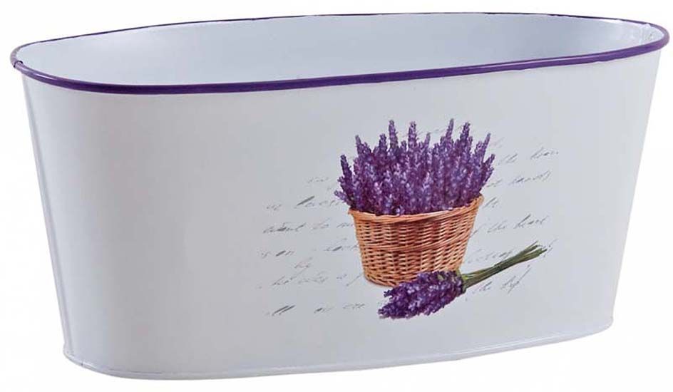 Corbeille ovale en métal laqué Lavande