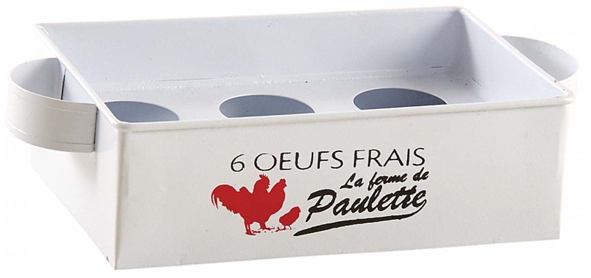 Boîte à oeufs en métal La ferme de Paulette