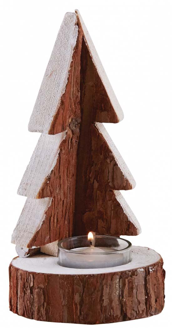 Sapin porte bougie en bois