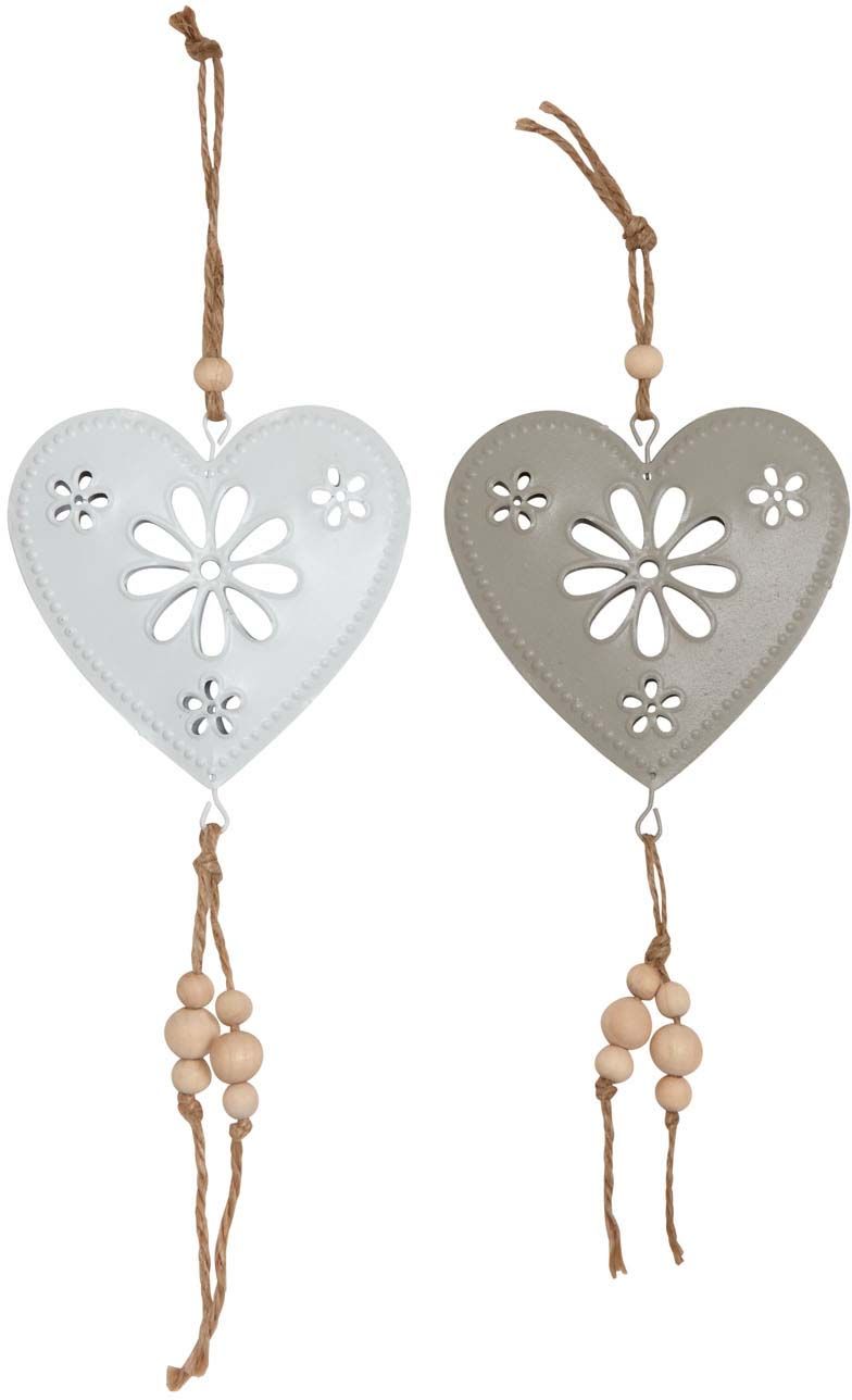 Coeurs à suspendre en métal 10 cm (Lot de 2)