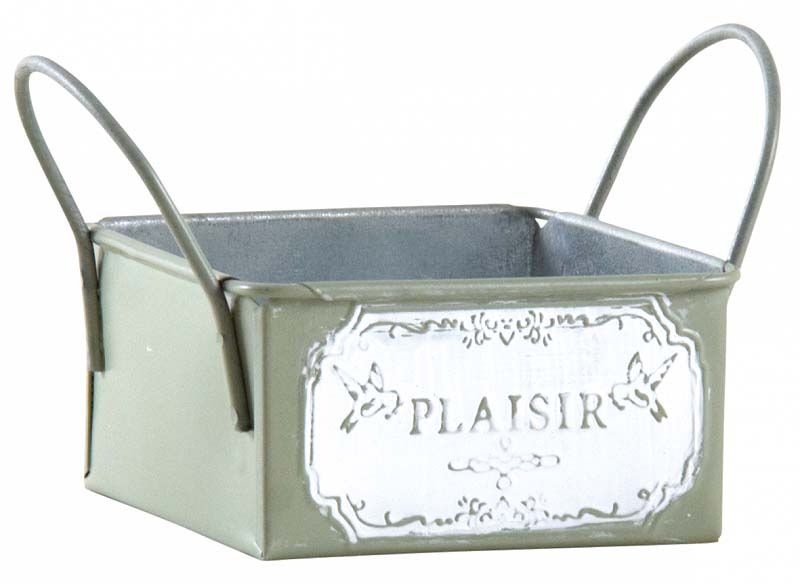Mini corbeille en métal laqué olive Plaisir