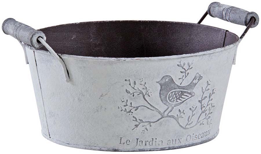 Corbeille ronde en métal Le jardin aux oiseaux