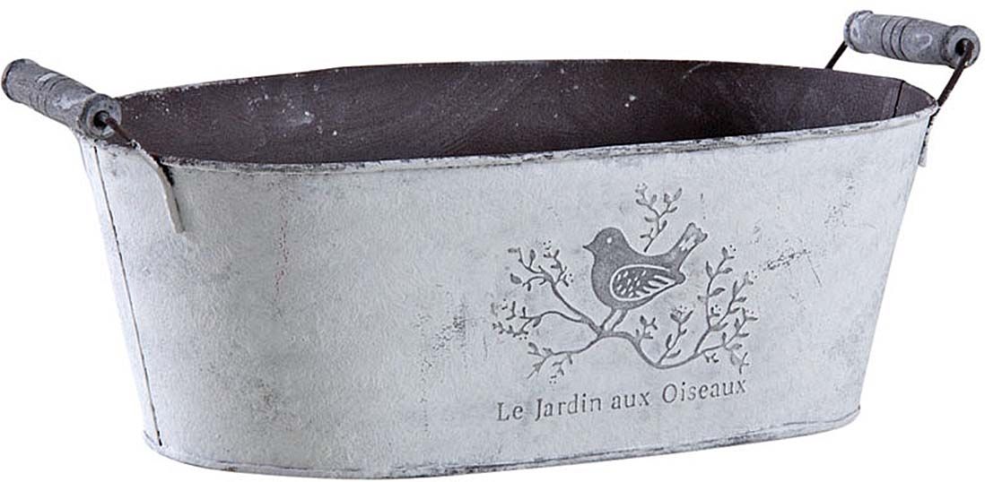 Corbeille ovale en métal Le jardin aux oiseaux