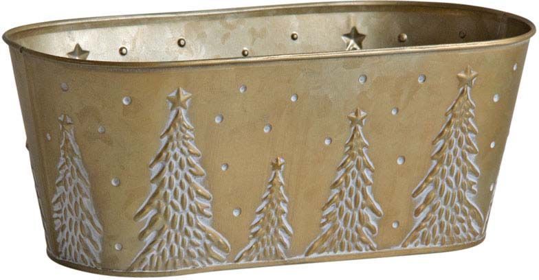 Corbeille en métal doré sapin de noel 26.5 cm