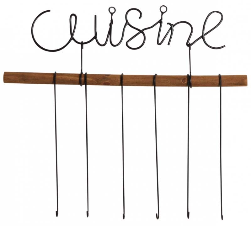 Support ustensiles de cuisine 6 crochets