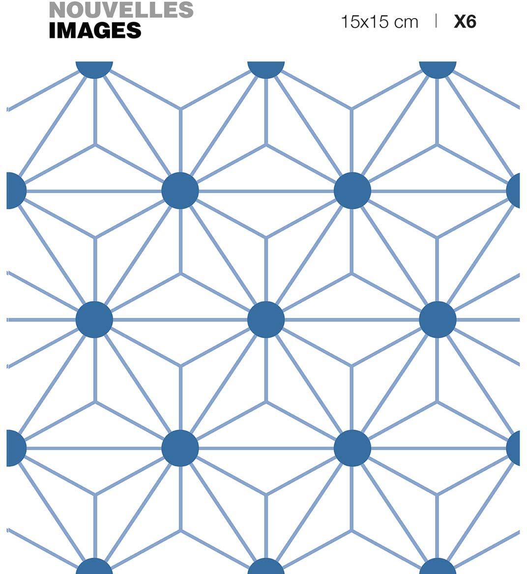 Stickers fleur Asanoha japonaise 15 x 15 cm (Lot de 6)