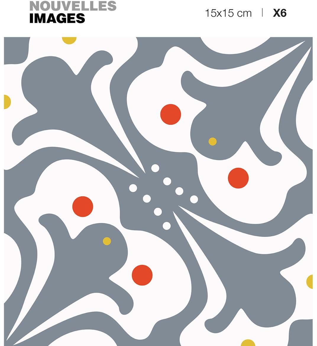 Stickers motif vieux Paris 15 x 15 cm (Lot de 6)