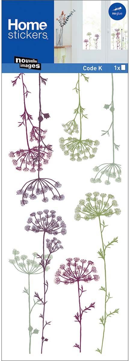 Sticker fenêtre en polypropylène fleurs ombelles colorées