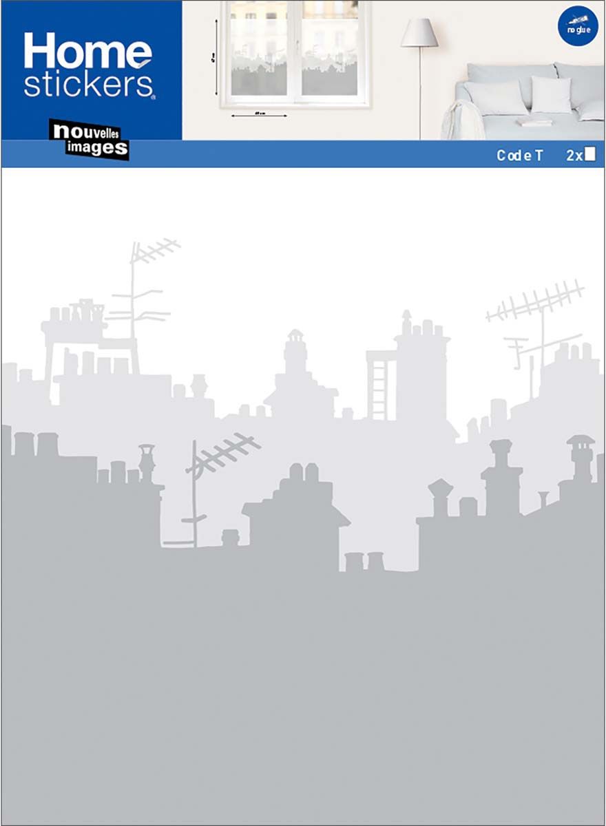 Sticker fenêtre en polypropylène toits de Paris