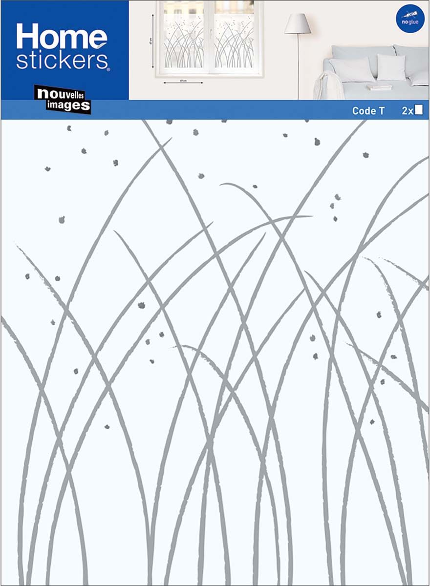 Sticker fenêtre en polypropylène herbes graminées