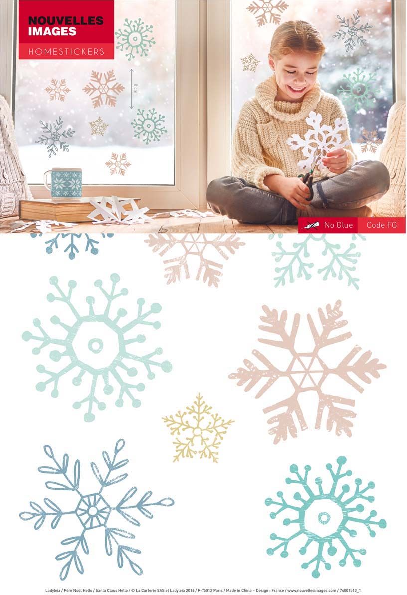 Stickers fenêtre étoiles des neiges