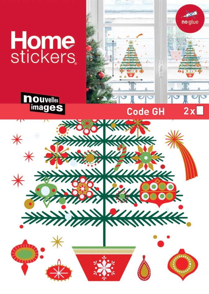 Sticker fenêtre sapin de Noël 24 x 3 x 36 cm
