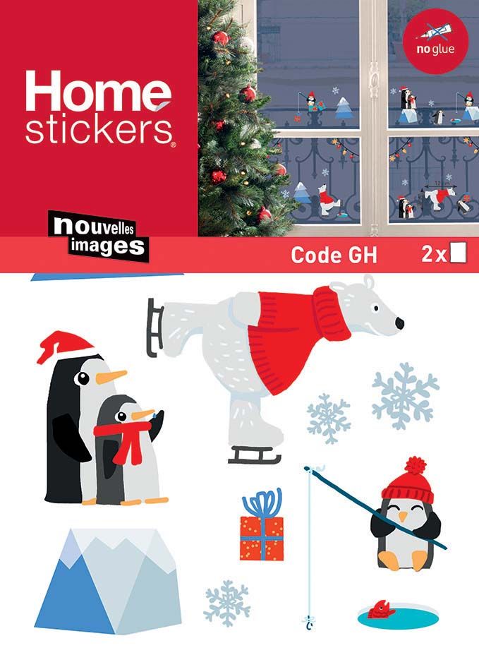 Sticker fenêtre pingouins sur glace