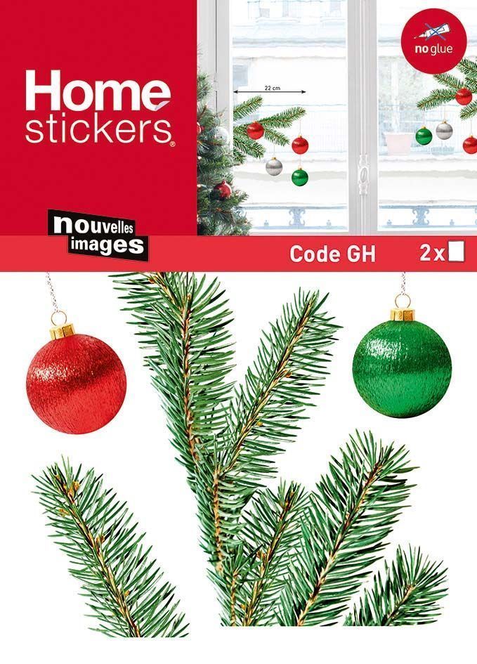 Sticker fenêtre branches de sapin 24 x 3 x 36 cm