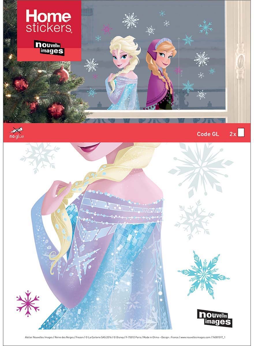 Sticker fenêtre de Noël la reine des Neiges Elsa et Anna 24 x 3 x 36 cm