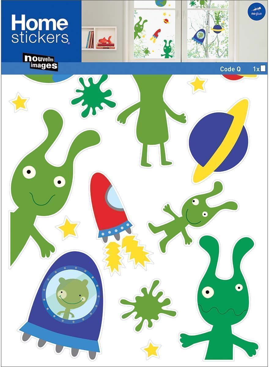 Sticker fenêtre pour enfants petits martiens