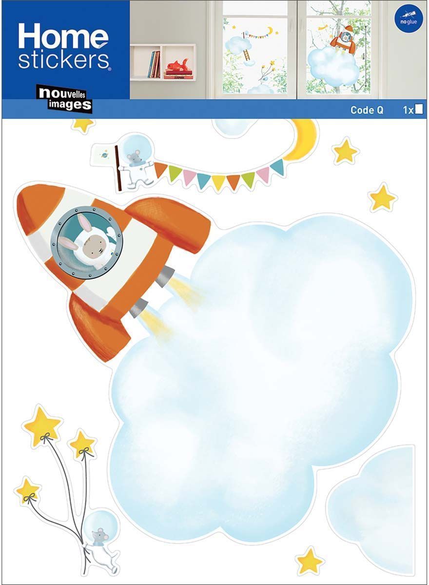 Sticker fenêtre pour enfants voyage dans l'espace