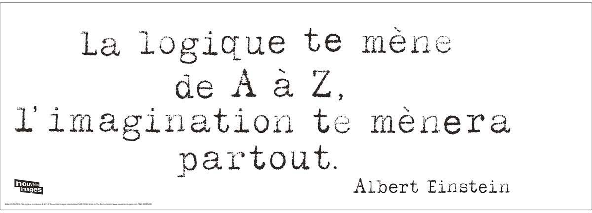 Sticker citation A. Einstein Logique et imagination