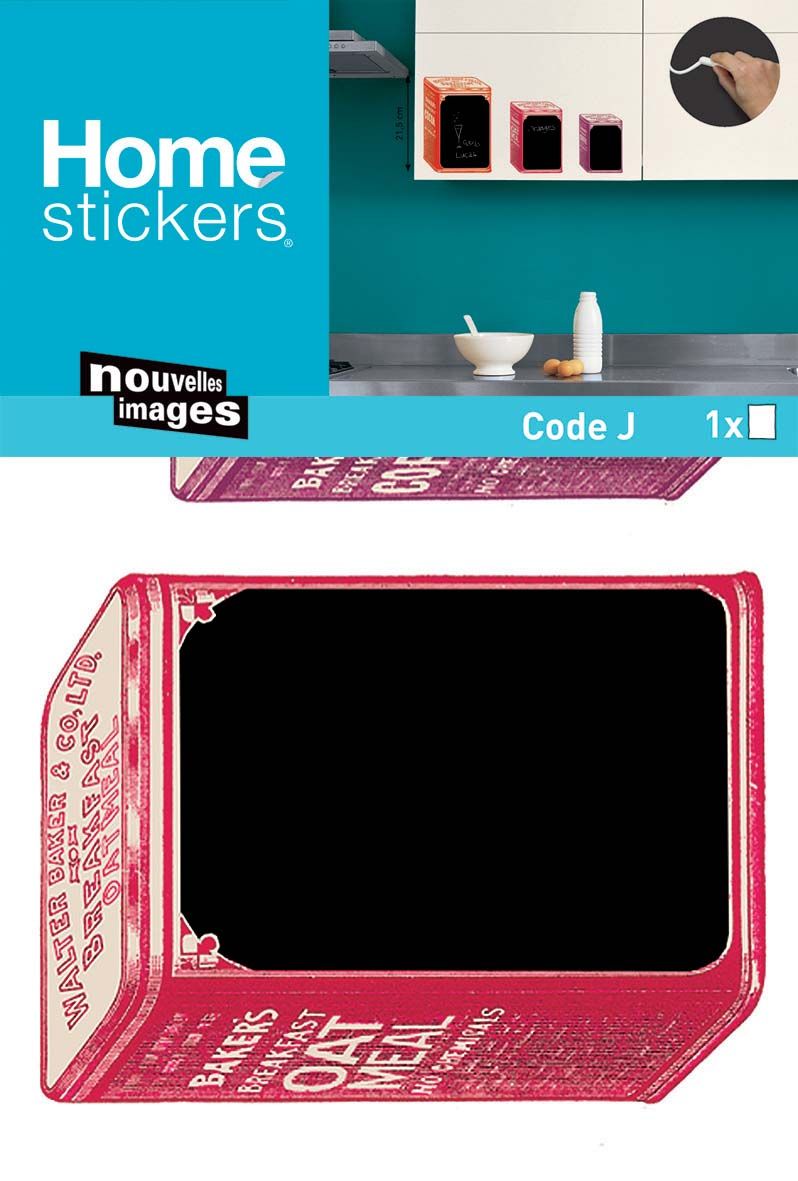 Sticker mural en ardoise boîtes anciennes