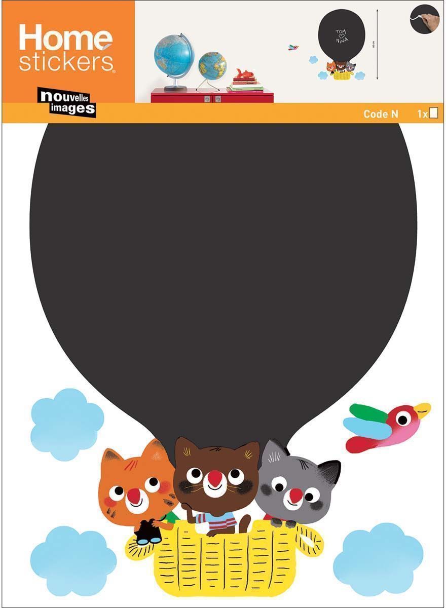 Sticker mural en ardoise montgolfière