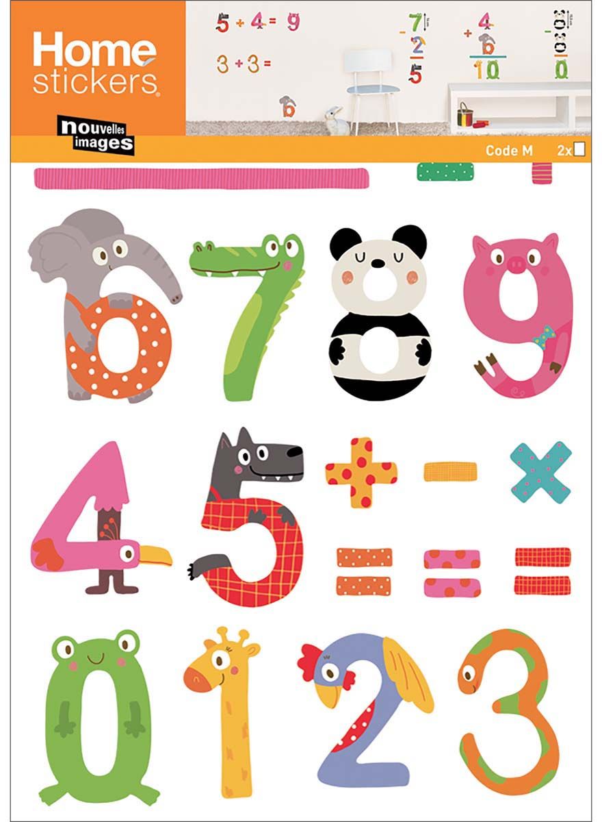 Sticker mural pour enfants chiffres animaux