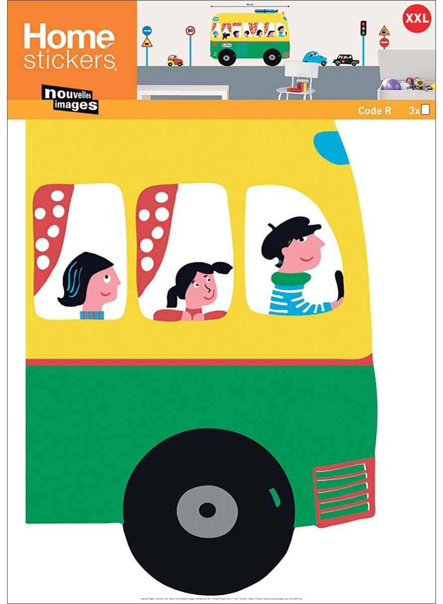 Sticker mural pour enfants bus et voitures