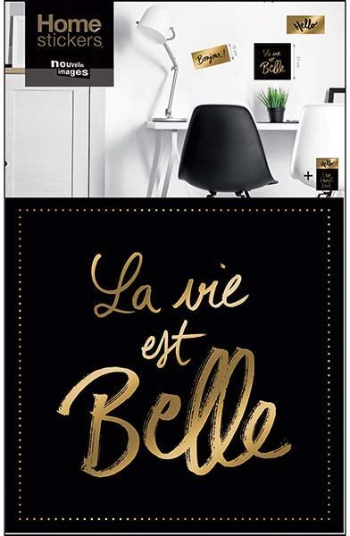 Sticker mural la vie belle dorée