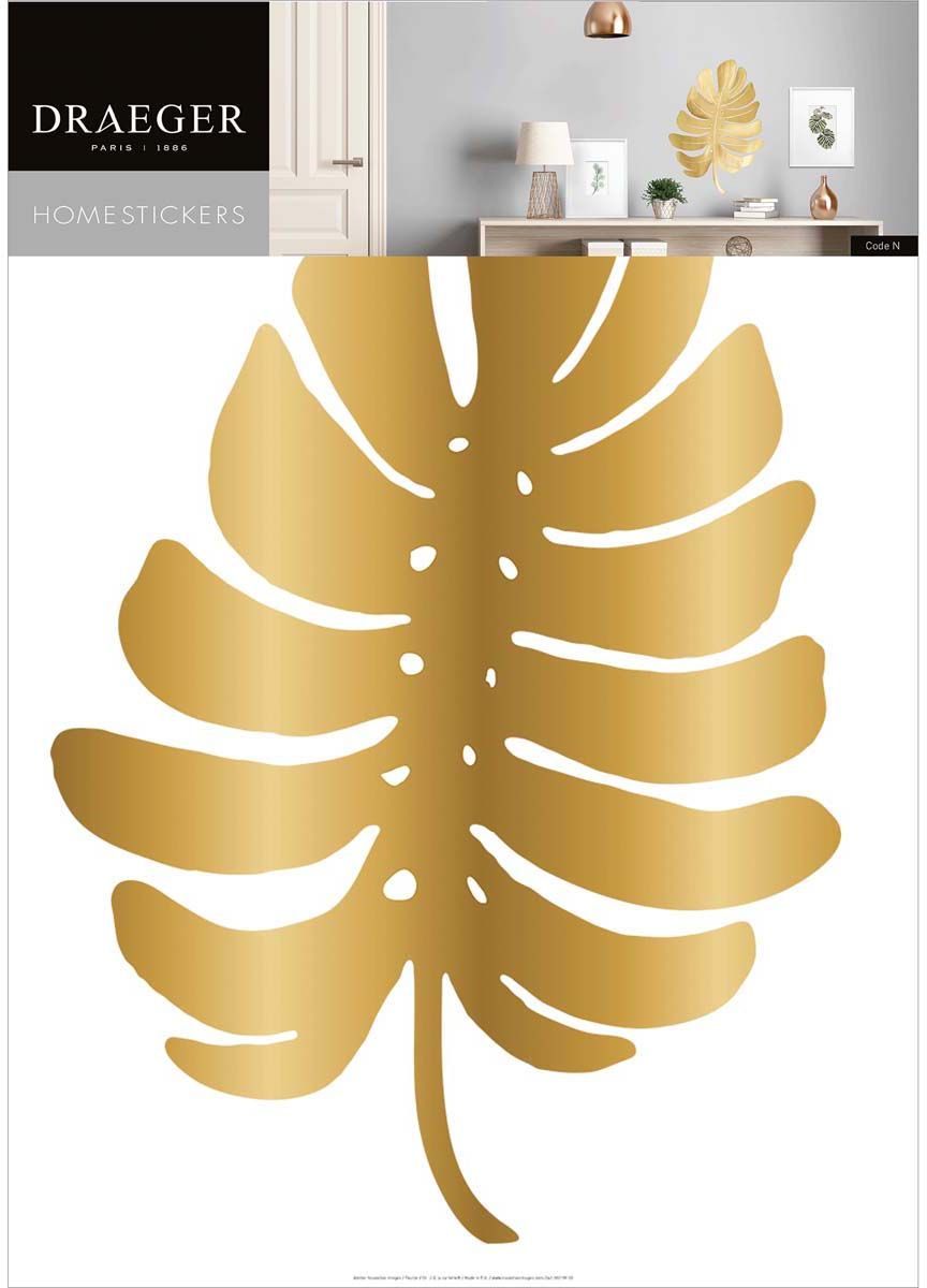 Sticker mural feuille de palmier dorée 50x70 cm